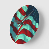 Amerikanische Flagge Runde Wanduhr (Winkel)