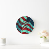 Amerikanische Flagge Runde Wanduhr (Zuhause)