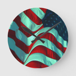 Amerikanische Flagge Runde Wanduhr