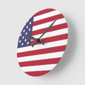 Amerikanische Flagge Runde Wanduhr (Winkel)