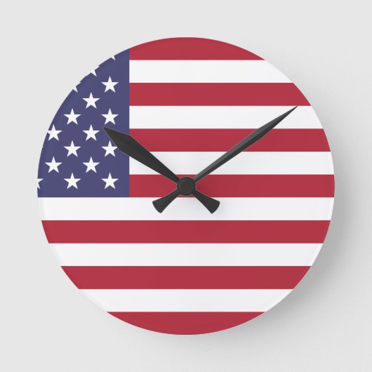 Amerikanische Flagge Runde Wanduhr (Vorderseite)