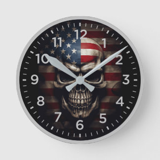 Amerikanische Flagge Runde Wanduhr