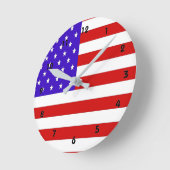 Amerikanische Flagge Runde Wanduhr (Winkel)