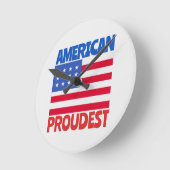 Amerikanische Flagge Runde Wanduhr (Winkel)