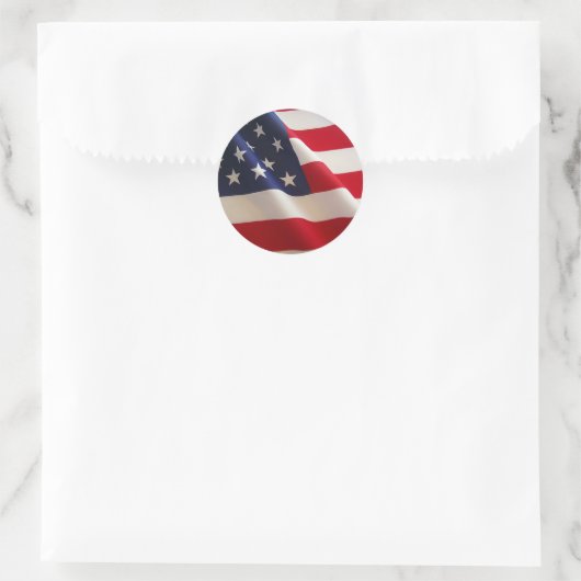 Amerikanische Flagge Runder Aufkleber (Tasche)