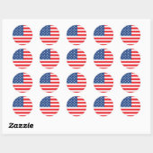 Amerikanische Flagge Runder Aufkleber (Blatt)