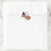 amerikanische Flagge Runder Aufkleber (Tasche)