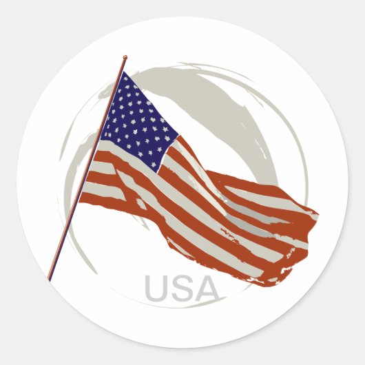 amerikanische Flagge Runder Aufkleber (Vorderseite)