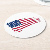 Amerikanische Flagge Runder Pappuntersetzer (Angewinkelt)