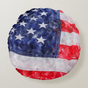 Amerikanische Flagge Rundes Kissen