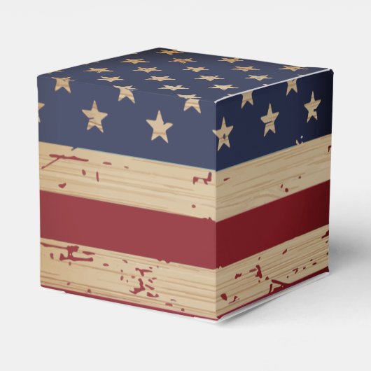 Amerikanische Flagge rustikaler militärischer US F Geschenkschachtel (Rückseite)