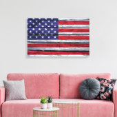 Amerikanische Flagge Rustikales Holz Leinwanddruck (Insitu (Wohnzimmer))