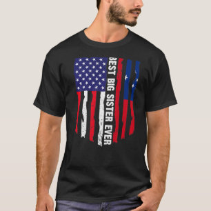 Amerikanische Flagge & Samoa Flag Beste Big Sister T-Shirt