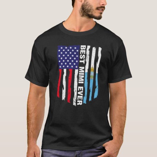 Amerikanische Flagge & San Marino Flag Beste Mimi- T-Shirt (Vorderseite)