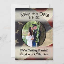 Amerikanische Flagge Save the Date mit Fotografie