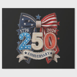 Amerikanische Flagge Schleife 250. Jubiläum Patrio Geschenkpapier