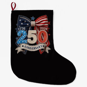 Amerikanische Flagge Schleife 250. Jubiläum Patrio Großer Weihnachtsstrumpf