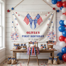 Amerikanische Flagge Schleife Mädchen Geburtstag