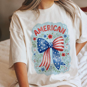 Amerikanische Flagge Schleife Wasserfarbe Patrioti Tri-Blend Shirt