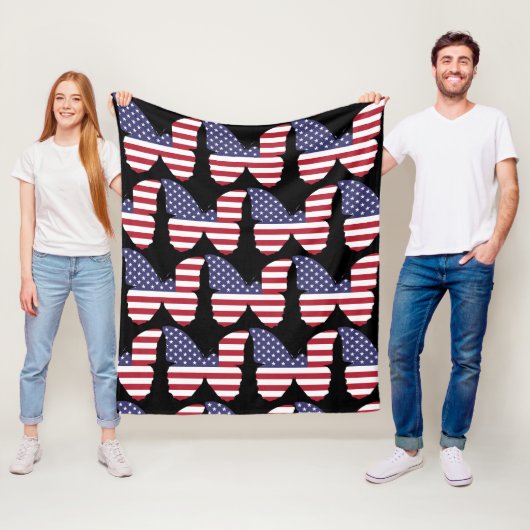 Amerikanische Flagge Schmetterling, patriotisch,4. Fleecedecke (Beispiel)