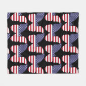 Amerikanische Flagge Schmetterling, patriotisch,4. Fleecedecke (Vorderseite (Horizontal))