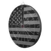 Amerikanische Flagge Schwarz Grau Dartscheibe (Vorderseite rechts)
