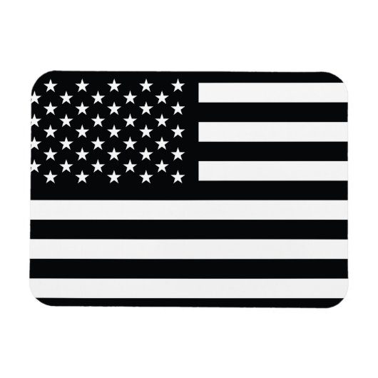 Amerikanische Flagge Schwarz-weiß Magnet (Horizontal)