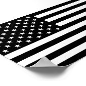 Amerikanische Flagge - Schwarz-Weiß-Version Poster (Ecke)