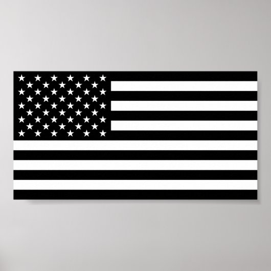 Amerikanische Flagge - Schwarz-Weiß-Version Poster (Vorne)
