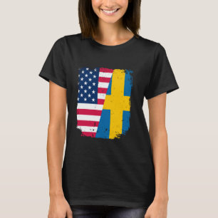 Amerikanische Flagge SCHWEDEN Freundschaftsland Vi T-Shirt