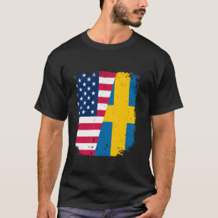 Amerikanische Flagge SCHWEDEN Freundschaftsland Vi T-Shirt