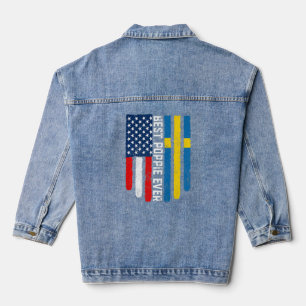 Amerikanische Flagge & Schwedenflagge Beste Poppie Jeansjacke