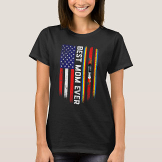 Amerikanische Flagge & Schweizer Flagge Beste Mama T-Shirt