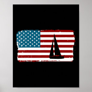 Amerikanische Flagge Segeln Süßes Booten Geschenk  Poster