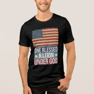 Amerikanische Flagge Selige Nation Cool patriotisc Tri-Blend Shirt