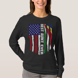 Amerikanische Flagge & Seychellen Flag Beste Tante T-Shirt