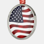 Amerikanische Flagge Silbernes Ornament (Links)