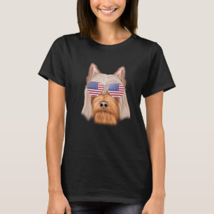 Amerikanische Flagge Silky Terrier Dog America Poc T-Shirt