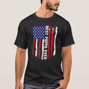 Amerikanische Flagge & Singapur-Flagge Beste Poppa T-Shirt