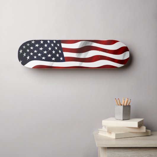 Amerikanische Flagge Skateboard (Wandkunst (Horz))