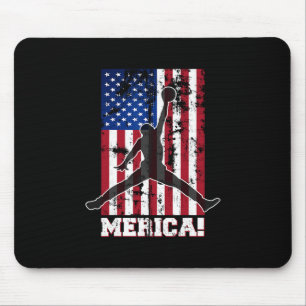 Amerikanische Flagge Sketll USA-Flagge 4. Juli Män Mousepad