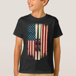 Amerikanische Flagge Skifahrer _2 T-Shirt
