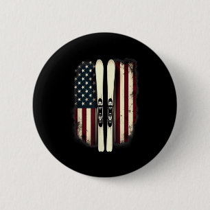 Amerikanische Flagge Skifahrer _4 Button