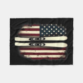 Amerikanische Flagge Skifahrer _4 Fleecedecke (Vorderseite (Horizontal))