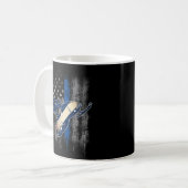 Amerikanische Flagge Snowmobile Blue Line Snowmobi Kaffeetasse (Vorderseite Links)