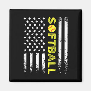 Amerikanische Flagge Softll Team Für Frauen Mädche Magnet