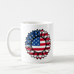 Amerikanische Flagge Sonnenblume-32222 Kaffeetasse