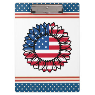 Amerikanische Flagge Sonnenblume-32222 Klemmbrett