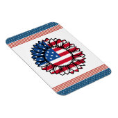 Amerikanische Flagge Sonnenblume-32222 Magnet (Rechte Seite)