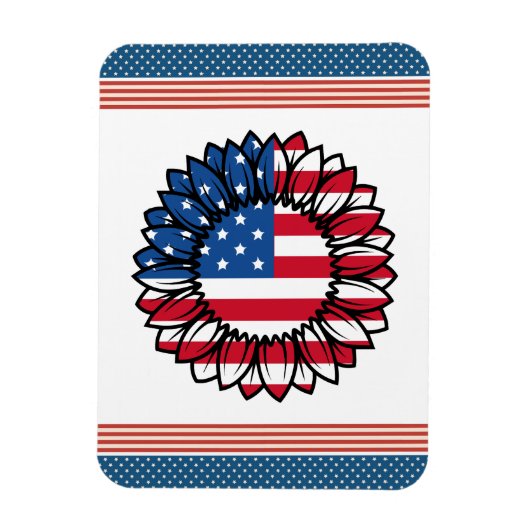 Amerikanische Flagge Sonnenblume-32222 Magnet (Vertikal)